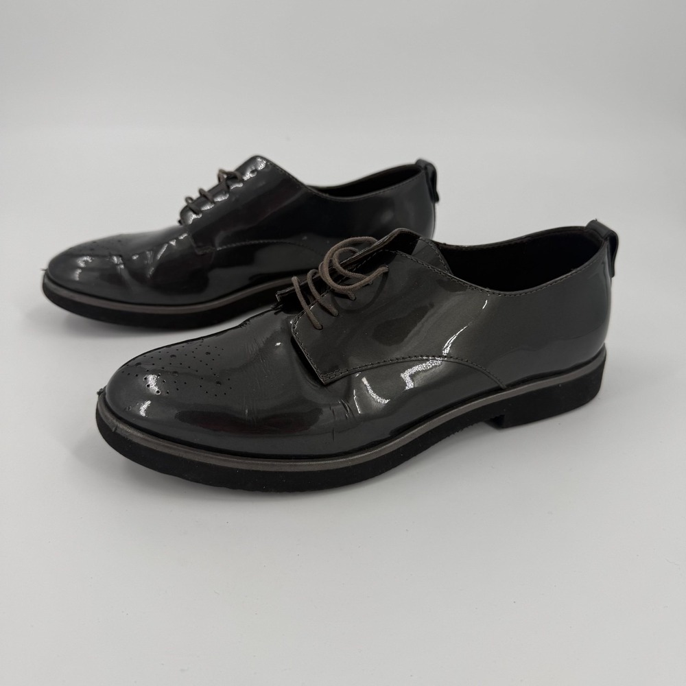 AGL Attilio Giusti Leombruni Wingtip Oxford Shoes Womens 38 Dark Gray Metallic